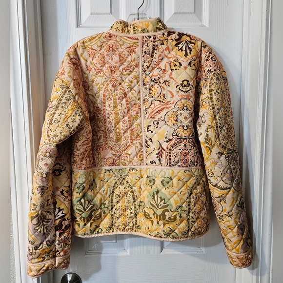 SundayUp Women Cropped Puffer Jacket Cardigan Floral Print Long Sleeve - Picture 8 of 8